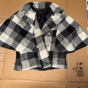 Black and white coat with belt